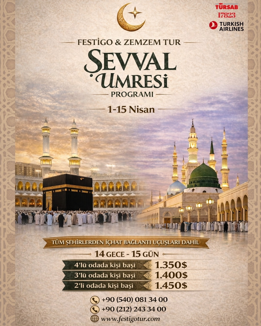 1-15 Nisan Umre Turu